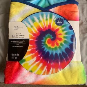 round tye-dye beach towel